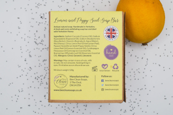 Lemon & Poppy Seed Soap Bar by Bee Clean